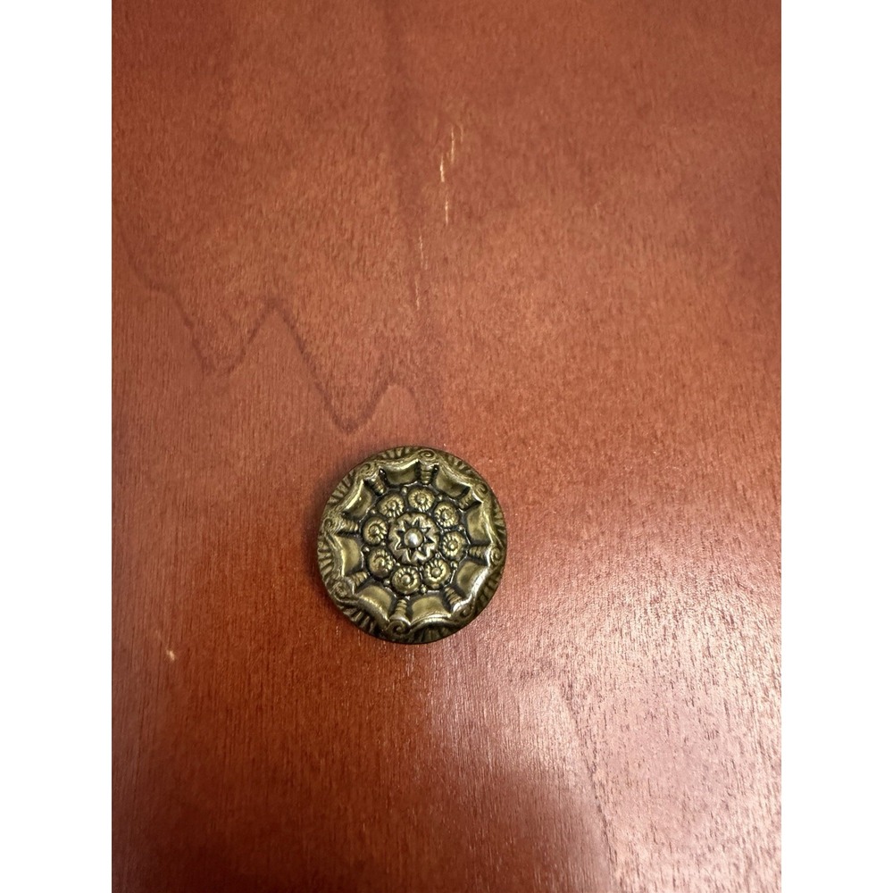 1800s antique metal octagon mystic Venus star round shield picture button